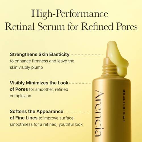 Arencia Retinal Booster Shot Serum, Firming Advanced Night Serum with Caffeine and Ectoin for Mature Skin, Pore Minimizing, WFine Lines & Wrinkles, Korean Skincare 30ml/1.01 fl.oz (Pack of 2)