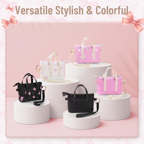 Rastogi Handicrafts Cosmetic Bags Set, 3 Piece Make Up Organizer Bag Storage Bags with Zipper Closure (3, Pink, Design-5)