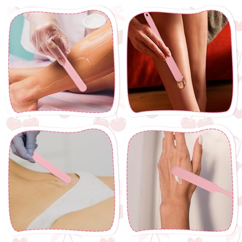 6Pcs Silicone Wax Stick, Wax Sticks for Hair Removal, Reusable Non-Stick Hard Waxes Spatula Scraper Applicator Sticks For Home Salon Body Use(Pink)