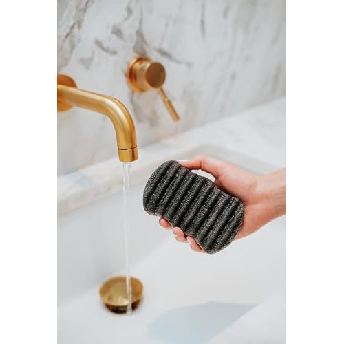Bathorium Konjac Bamboo Charcoal Body Sponge, Natural Exfoliating & Cleansing Sponge, 100% Plant-Based, Ideal for Sensitive Skin & Daily Use, 1 Sponge