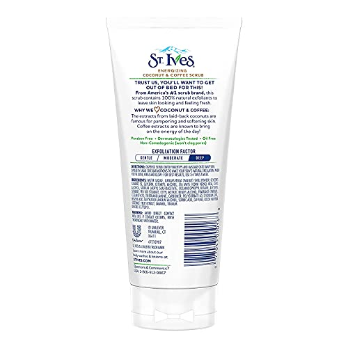 St Ives Scrub Energizing Coconut & Coffee 6 Ounce (Pack of 6)