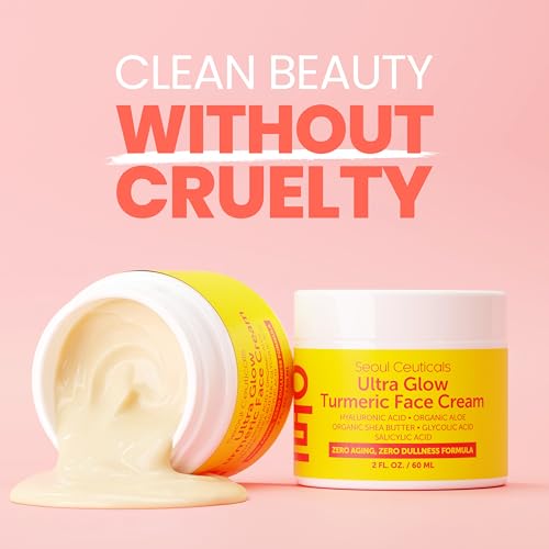 SeoulCeuticals Korean Skin Care Turmeric Cream ? Face Moisturizer for Dull Dry Skin - Korean Skincare K Beauty for Glass Skin 2oz
