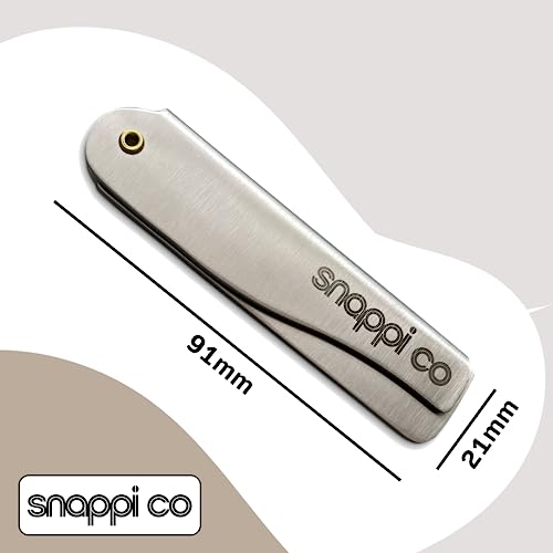 Snappi Co¢ç Metal Folding Beard Comb | 304 Stainless Steel Pocket Comb for Men for Beard Grooming, Hair Styling & Moustache Care | Compact Flip Comb, Portable Mens EDC Accessories | Includes Gift Box
