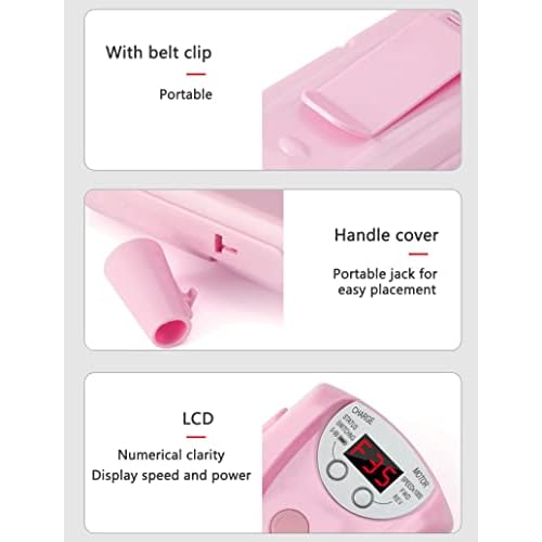 Electric Nail Drill Machine,Professional Rechargeable 35000 rpm Nail Drill, Portable Acrylic Gel Grinder Tools with 6 Bits and Sanding Bands,Manicure Pedicure Polishing Shape Tools White