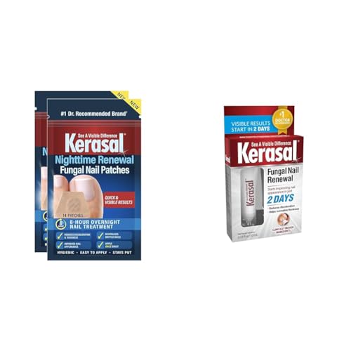 Kerasal Nighttime Renewal Fungal Nail Patches - 14 Patch Twin Pack - Overnight Nail Repair for Nail Fungus Damage & Nail Renewal