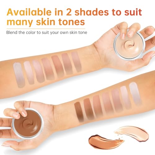 Tattoo Cover up Makeup, 2 Colors Waterproof & Sweatproof Tattoo Cover Up Makeup, Invisible & Natural, Skin-Friendly Body Makeup Suitable for Tattoos, Scars, Spots & Vitiligo (1PCS)