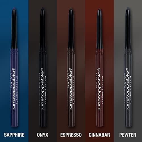 Maybelline Unstoppable Waterproof Mechanical Black Eyeliner Pencil, Easy to Apply, Smooth Glide, Up to 24 Hour Wear, Onyx