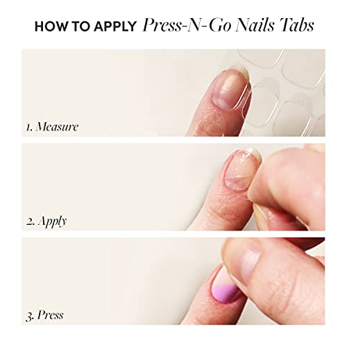 Glamnetic Press-On Nails & Adhesive Nail Tabs - Goal Digger | Glossy, Semi-Transparent, Short Round Nails with Gold Foil, Reusable | 12 Sizes - 30 Nail Kit
