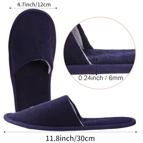 Geyoga 24 Pairs Disposable Slippers for Guests Bulk 2 Size Cotton Soft Spa Hotel House Slippers for Women Men Wedding Party Shoeless Home Indoor Travel