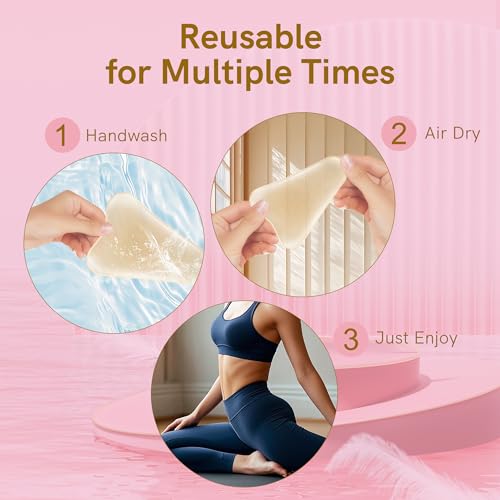Camel Front Silicone Coverage Concealer Pads for Women, 6 Pack Reusable Invisible Insert for Leggings, Yoga Pants & Swimwear