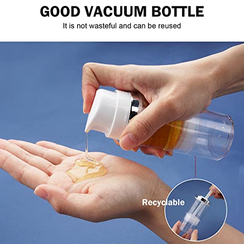 Cosywell Airless Pump Bottles 3.4oz/100ml 6 Pack Dispenser Empty Moisturizer Jars Cosmetic Container Travel Bottles for Shampoo Lotion Cream (Clear)