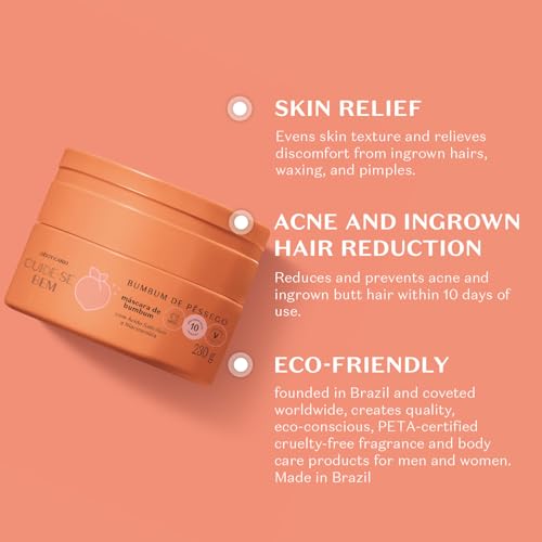 O BOTICARIO Cuide-se Bem Peach Bumbum Body Mask, Moisturizing and Softening Treatment for a Peach-Soft Bum, 8.11 Ounce (230g)