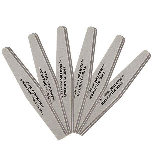 Nail Tek The Finisher File, Professional Double-Sided 240/400 Grit Nail File to Shape and Smooth Acrylic, Gel, and Natural Nails, Nail Polish Remover, Must-Have Manicure and Pedicure Kit Tool, 6 Pack