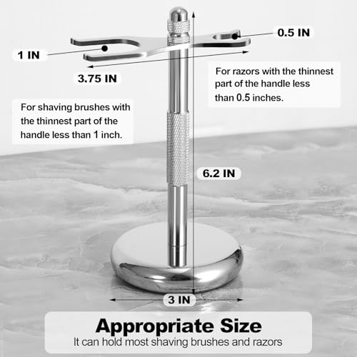 Safety Razor Holder Stand, Safety Razor Stand for Men, Razor and Shaving Brush Holder Stand, Metal Base for Added Stability and Long-Lasting Use