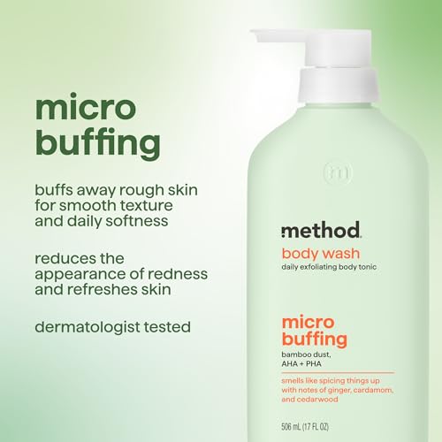 Method Body Wash, Daily Exfoliating Body Tonic - with notes of Ginger, Cardamom and Cedarwood, 17 fl oz