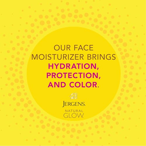 Jergens Natural Glow Face Self Tanner Lotion with SPF 20, Sunless Tanning, Medium to Deep Skin Tone Moisturizer, Daily Facial Sunscreen, Oil Free, Broad Spectrum UVA and UVB Protection,2 Oz(Pack of 2)