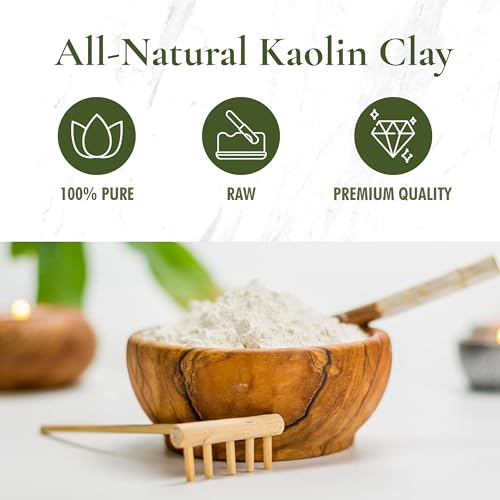 HalalEveryday White Kaolin Clay Powder | 2 pound | Cosmetic Grade | 100% Natural | DIY Facial Mask for Spa | Cleans & Detoxifies Skin | Evens out Skin Tone | Soap Making & Bath Bombs