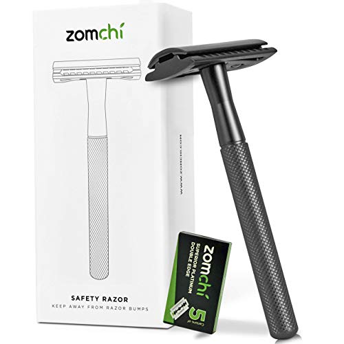 Black Razors for Men or Women+100 Counts Safety Razor Blades
