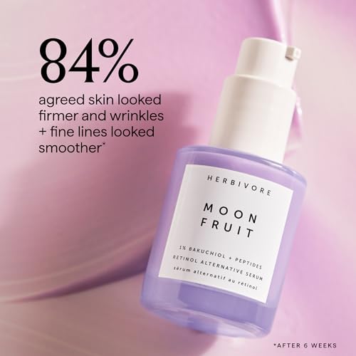HERBIVORE Bakuchiol Retinol Alternative Moon Fruit Face Serum EXTRA STRENGTH ? 1% Bakuchiol + Peptides, Smooths Skin, Reduces Fine Lines & Wrinkles, Plant-based, Vegan, Cruelty-free, 30mL / 1 oz