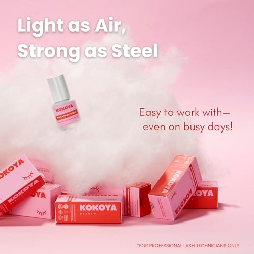 KOKOYA Beauty Lash Glue ? Professional Eyelash Extension Glue, Fast-Dry 0.5?1s Salon Pro Lash Glue, Strong Hold up to 8 Weeks, Black Lash Adhesive for Individual Lashes (2, 5 mL)