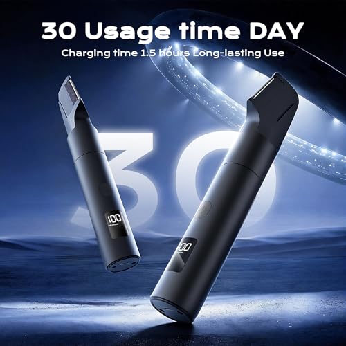 Pubic Hair Trimmer for Men, Waterproof Men Grooming Kit with LED Display, Electric Body Hair Trimmer for Men, No-Nick Groin & Ball Shaver with Adjustable Guide Comb, USB Rechargeable (Glossy Black)