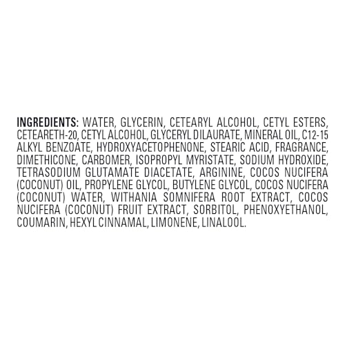Jergens Hydrating Coconut Body Lotion, Hand and Body Moisturizer, Infused with Coconut Oil, Hydrates Dry Skin Instantly, Dermatologist Tested, 26.5 Oz