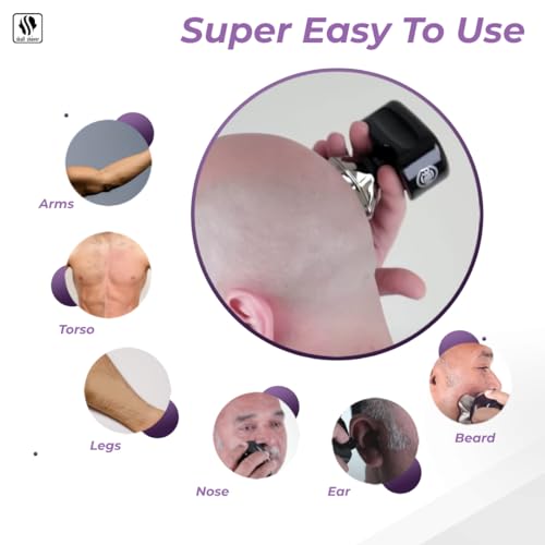 Skull Shaver Palm Shaver for Men - Head & Face Shaver - Ergonomic Design - Waterproof Cordless Razor - Travel Friendly - Grooming Gift for Bald Men