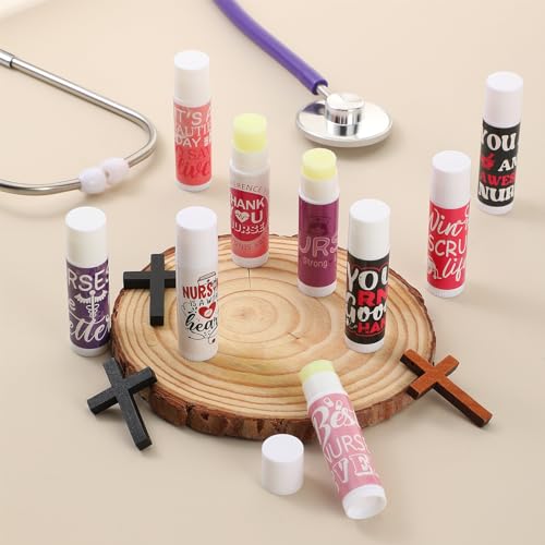 72 Sets 2026 CNA Week Gifts Bulk Lip Balm Party Nurse Appreciation Gifts with Bag and Card Thank you Nursing Favors for Nurse Coworker Staff Assistant Dental, 9 Styles