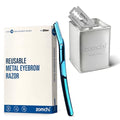 Blue Dermaplaning Razor with Silver Blade Disposal Box
