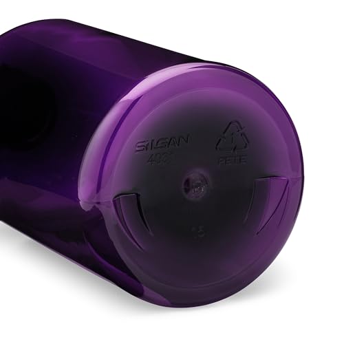 16 oz Empty Refillable Plastic Pump Bottles Dispenser for Thick Products 6 Pk, PET BPA Free, Refillable Shampoo Lotion Soap Labels USA (Purple, White Lotion Pumps, Floral Labels)