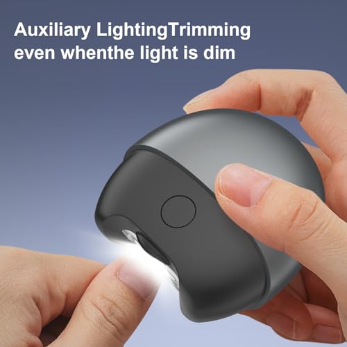 3 in 1 Electric Automatic Nail Clipper, 2026 Upgraded Electric Nail Clipper Automatic Nail Trimmer with Light & Nail Scraps Storage 2 Speeds Electric Fingernail Clippers for Seniors Adults£¨White