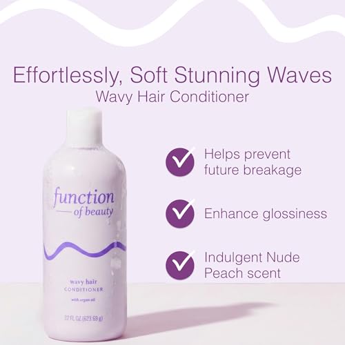 Function of Beauty Wavy Hair Conditioner, XL - Sulfate-Free Conditioner for Natural Wavy Texture - Lightweight, Anti-Frizz, Strengthening & Hydrating with Argan Oil - Hair Care Products
