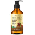 Organic Jojoba Oil Glass Bottle 8 fl oz, USDA Certified 100% Pure & Natural Jojoba Oil for Hair, Skin & Face, Cold Pressed Unrefined Hexane Free, Deeply Moisturizing Body Serum Oils for Gua Sha