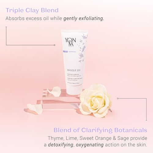 Yonka Masque 103 | Clay Face Mask | Clarify Skin and Tighten Pores with Botanical Extracts and Triple Clay Blend | Oily and Acne Prone Skin | Paraben-Free | 3.30 oz