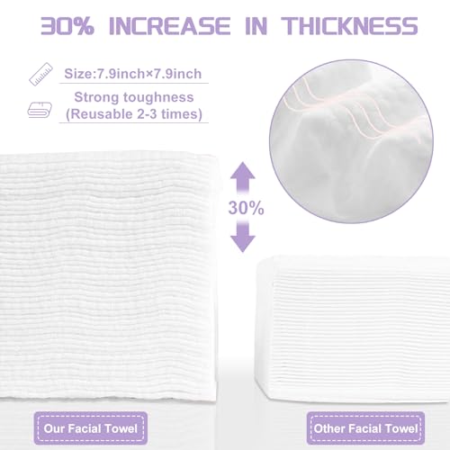 Disposable Face Towel 600 Count, Soft Cotton Face Towels, Dry Wipes Facial Cloths Towelettes for Washing and Drying, Lint Free Facial Tissue for Skincare, Makeup Remover and Cleansing