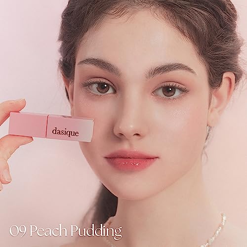 dasique Juicy Dewy Tint (09 Peach Pudding) 0.12 oz | Light Application with moisture | Long Lasting & wearing Glossy Lip Stain, Non-sticky | Vegan, Cruelty-free | Korean makeup | stocking stuffers