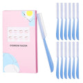12 PCS Eyebrow Razor, Face Razors for Women and Men, Grooming Exfoliating Dermaplaning Tool for Face, Women Facial Hair Remover with Cover, Multipurpose Eyebrow Trimmer Shaper (blue)
