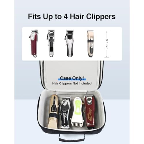 Luxtude Large Barber Case, Hard Barber Bags for Clippers and Supplies, Travel Hair Clipper Case, Clipper and Trimmer Cases with Shoulder Strap, Easy Carrying