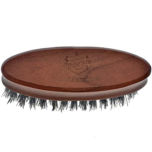 Murai by Giorgio GM4F Firm Boar Bristle Beard Brush - Travel Brush for Men's Skin Care and Grooming