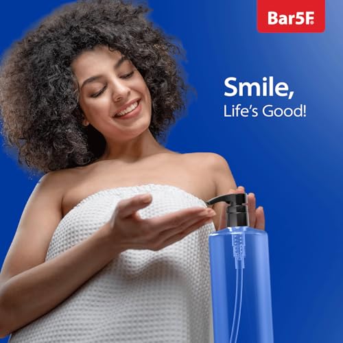 Bar5F Empty Shampoo Bottles with Pumps (32oz/1Liter/Large) BPA-Free PETE1 Plastic Bottle Crystal-Clear (Pack of 4)