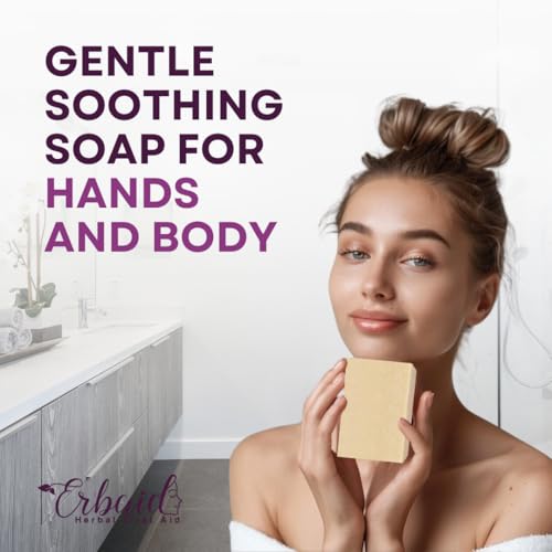 Eczema Soap Bar for Face and Body ? All Natural Dermatitis, Psoriasis Treatment for Dry Itchy Sensitive Skin Relief ? Gentle Detoxifying, Healing, Anti-Itch, Oatmeal Goat Milk Wash for Kids, & Adults