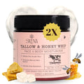 Grass-Fed Beef Tallow Moisturizer with Honey & Beeswax ? Whipped Tallow Face Cream for Deep Hydration ? Natural Face & Body Balm for Dry, Sensitive Skin ? 4.2 oz for Men & Women