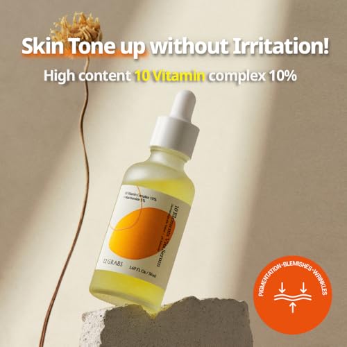 Shift4 10 Elements Vita Serum 50ml ¦­ Vitamin Complex 10 Percent ¦­ Niacinamide 5 Percent ¦­ Daily Soothing Facial Serum ¦­ For Sensitive Skin ¦­ Non Irritating pH Balanced Skincare