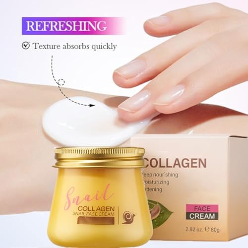 Snail Collagen Face Cream - Hydrating Anti-Wrinkle and Rejuvenating Cream, Collagen Snail Rejuvenation Face Cream for Women