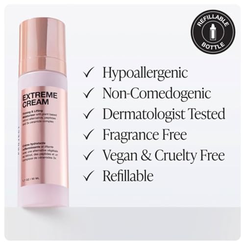 Innbeauty Project Extreme Cream Refillable Firming & Lifting Moisturizer, Bio-Retinol Alternative + Peptides for Wrinkles, 1.7 OZ (50ml)