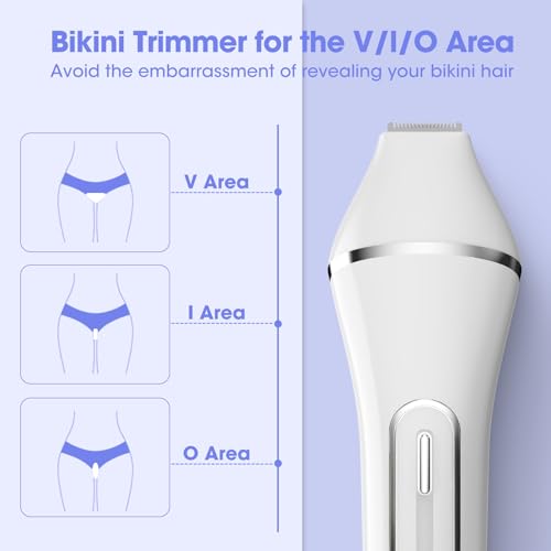 Epilator for Women, 7 in 1 Epilator Hair Removal for Women, Shaver, Bikini, Face Razor, Facial Brush, Face Massage and Body Exfoliator, Waterproof Painless Lady Shaver (White 227)