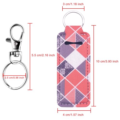 Duufin 24 Pieces Chapstick Holder Keychains Bulk Lipstick Holder Keychians Lip Balm Holder with 24 Pieces Metal Clip Cords for Purse Backpack