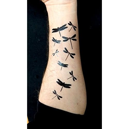 Premium Dragonfly & Butterfly Black Silhouette Tattoo Tattoos