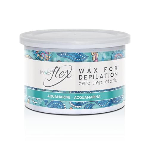 Italwax Flex Aquamarine - 397g / 14oz - Soft wax for hair removal - Unscented - Liposoluble syntetic formulation - Ideal for waxing all body area?