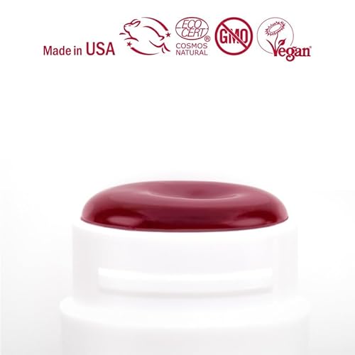 Hurraw! Plantcolor Lip Color No. 1: Red shade. Highly pigmented tinted balm and lipstick alternative. Vegan and all-natural. Easy application. Buildable. First of its kind. Made in USA
